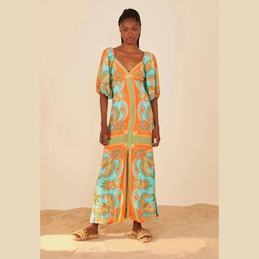 FARM RIO Beach Toucan Maxi Dress sz XS NWT Gorgeous!!! Brazil Line Exclusive!!!